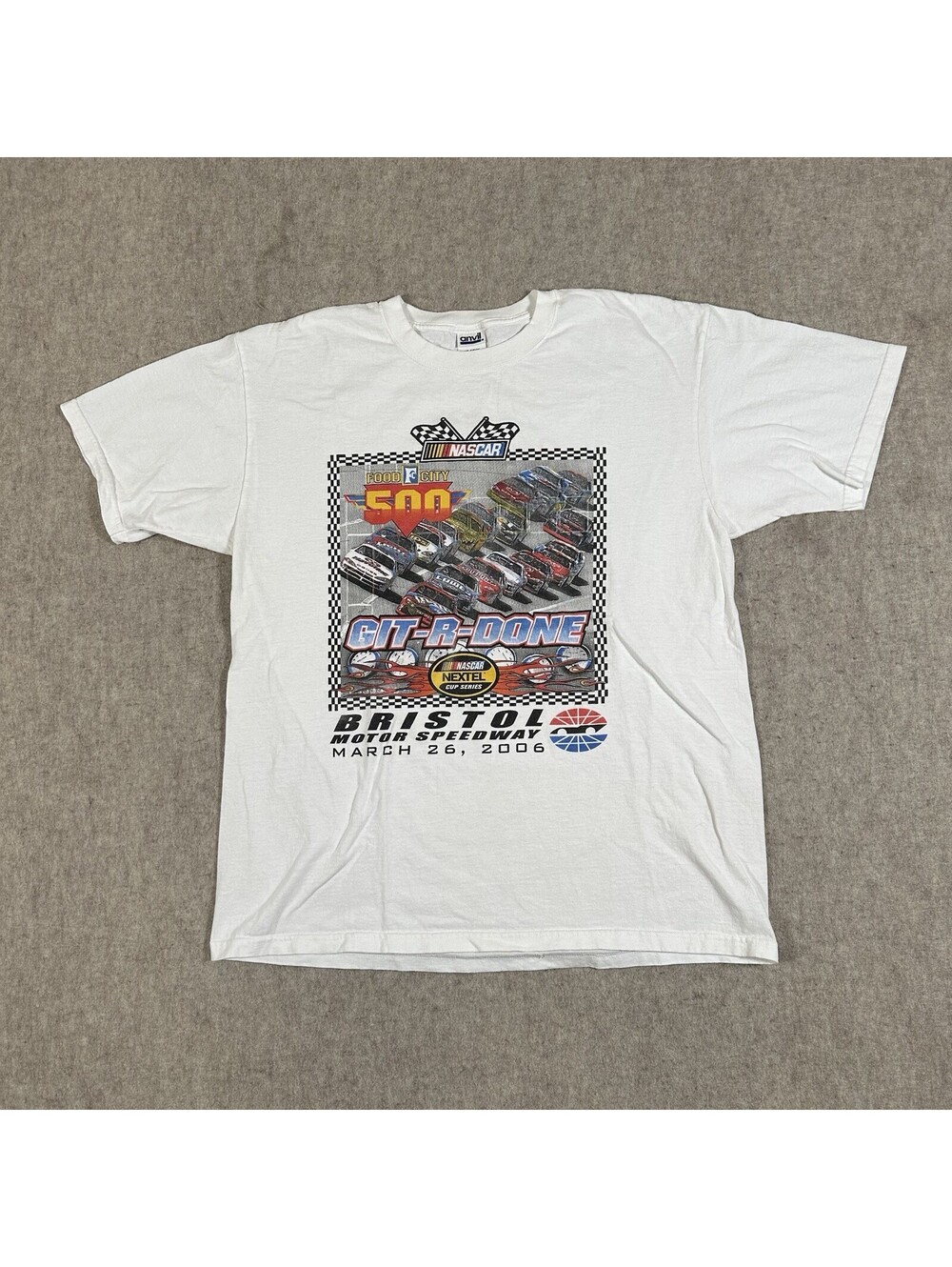 Bristol Motor Speedway Shirt Large? White Double Sided Auto Racing NASCAR 2006